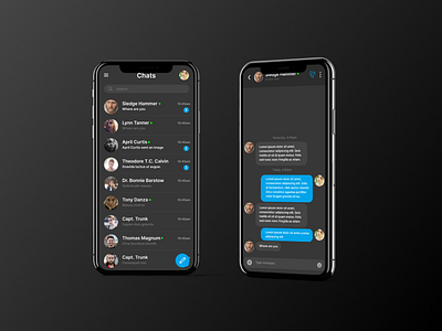 Daily UI 013 Direct Messaging app design ui