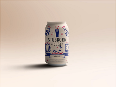 Stubborn Duck beer beer can brand brand design brand identity branding duck icon logo design packaging