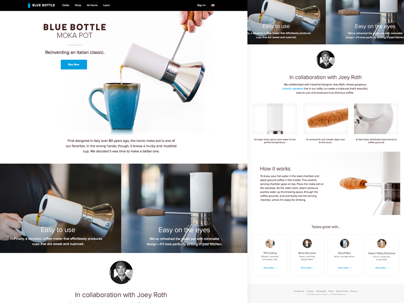 Blue bottle shop moka pot