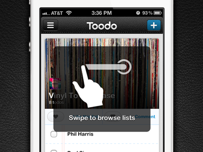 Swipe to browse lists iphone tip toodo ui
