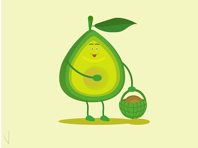 The first avocado design illustration vector