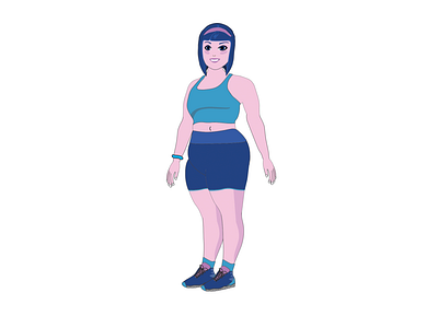 Girl for fitness app branding design graphic design icon illustration logo vector