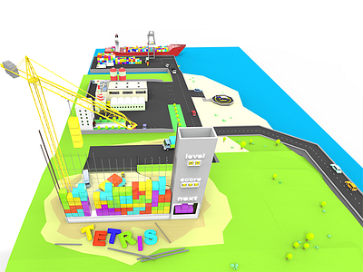 TETRISLANDIA 3dart building fan fanart game land lowpoly project tetris tetrislandia