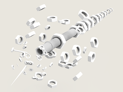 Nuts and Bolts #1 1stwip 3d blankrender bolts newartwork nuts screw wip