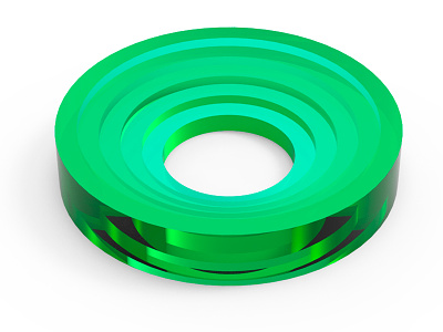 Extrusion Cicle blue circle. green concept personal playing test