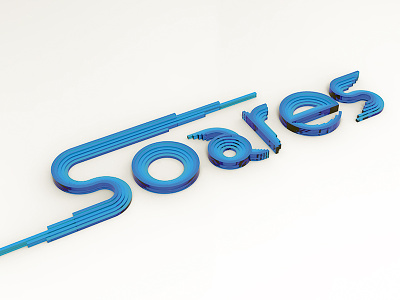 S from S O A R E S 3d blue graphic identity lettering personalbrand render s soares yellow