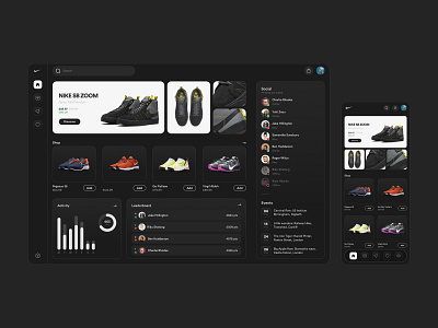 Nike concept. clean clean design dark darkmode designer interface interface designer minimal minimalist nike ui ux