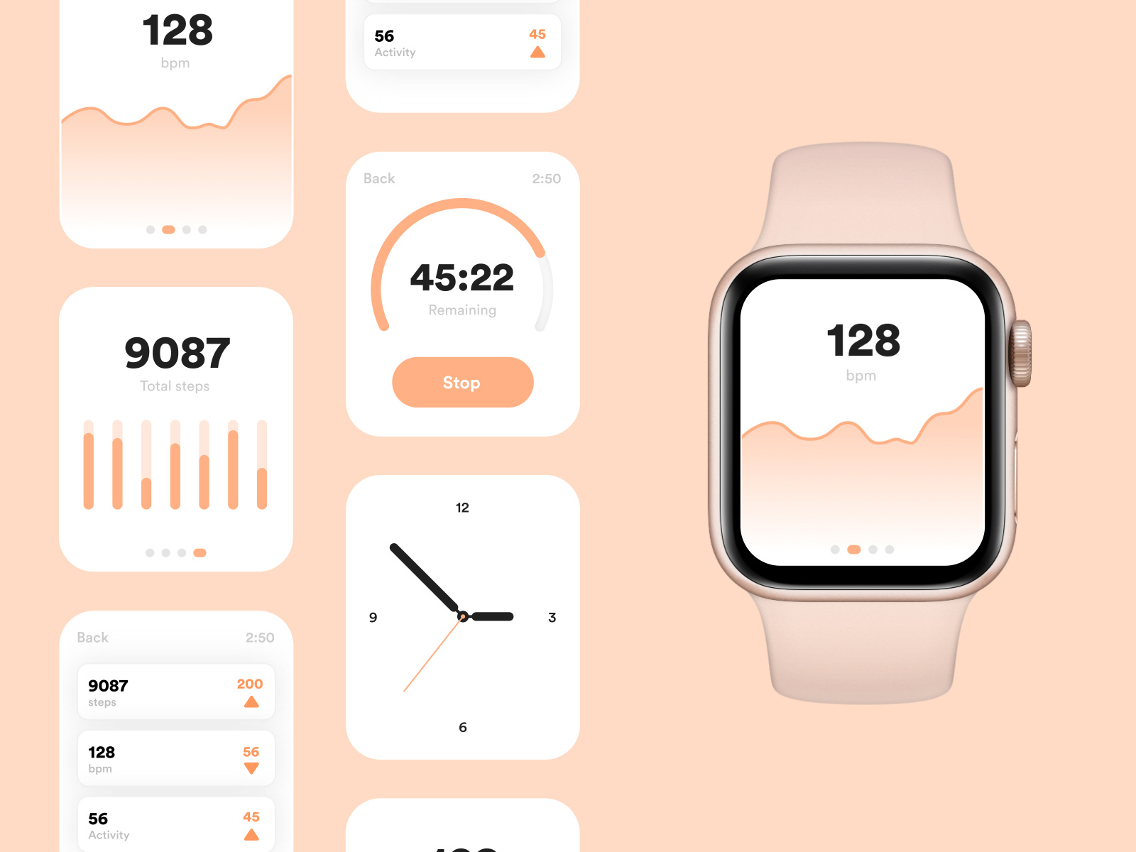 iWatch fitness app. by Jake Hannington on Dribbble
