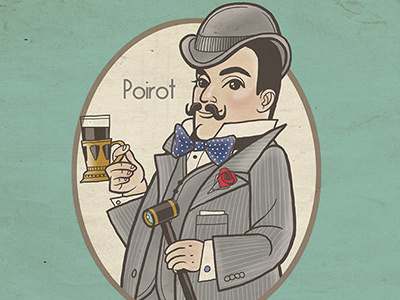 Hercule Poirot art deco draw hercule illustration literature poirot tv