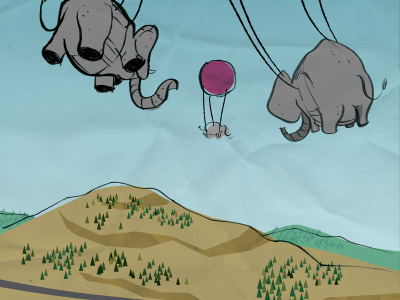 more flying elephants animals digital elephants illustration pen and ink