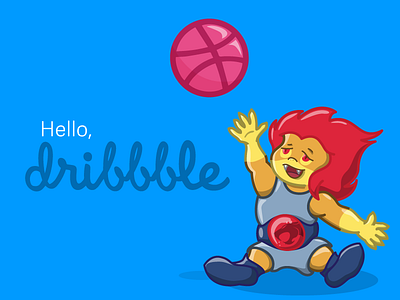 Hello Dribbble! card debut hello illustration liono thundercats
