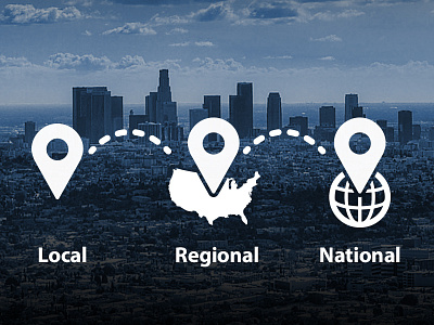 Local Regional National city data icons local logo design map national regional united states world world wide