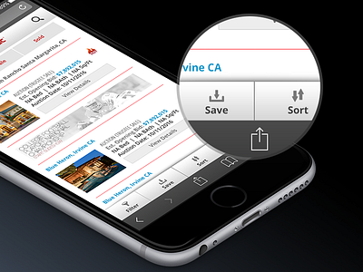Sort Save Filter icons iphone listing menu realestate save sort ui ux xd