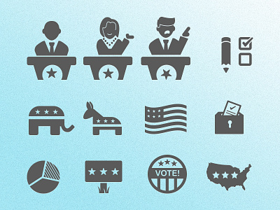 2016 Debate Icons debate elections government hillary icons illustrations trump usa