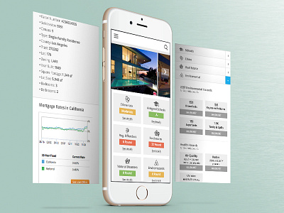 Responsive Home Search UI icons iphone listing menu realestate save sort ui ux xd