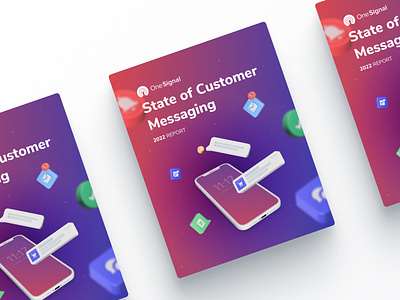 State of Customer Messaging in 2022 Cover 2022 3d cover illustration messaging notification report sms