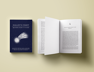 Halley's Comet: Reunion Every 75 Years book book cover book design design graphic design illustration