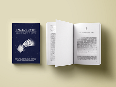 Halley's Comet: Reunion Every 75 Years book book cover book design design graphic design illustration