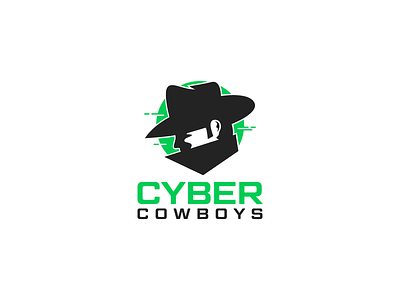 Cyber Cowboys Logo anonymous logo cowboy logo cowboy mascot cowboy vector cyber logo digital logo face silhouette hacker logo hacker mascot logo logo design matrix logo white hat hacker