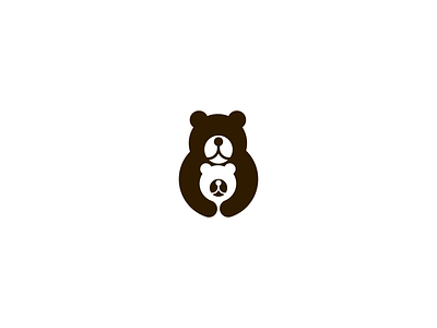 Cute Mama Bear And Baby Bear Logo