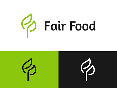 F Logo with leaf element f f letter f logo food icon leaf leaves line logo modern logo nature pictorial mark simple logo