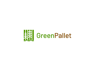 Green Pallet Logo green pallet icon logo modern logo negative space negative space logo pallet logo pictorial mark simple logo tree logo