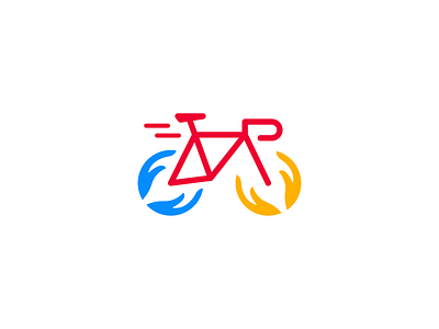 Bike Charity Logo Concept bicycle bike charity donation hand logo icon logo modern logo negative space pictorial mark simple logo