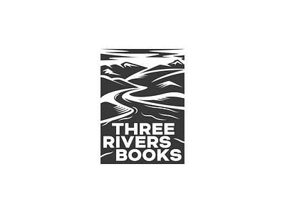River Mountain Sky Books Logo Concept book cover book logo cover design illustration logo mountain negative space river logo sky