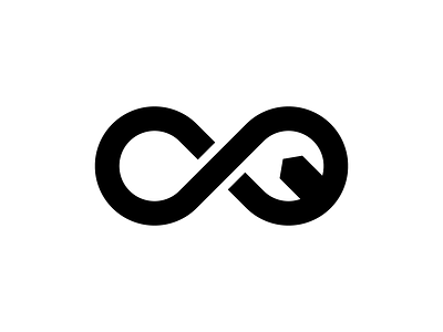 Infinity Wrench Logo Concept ethernity icon infinity infinity icon infinity logo logo loop modern logo negative space pictorial mark simple logo