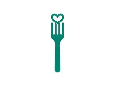 Heart of food logo concept