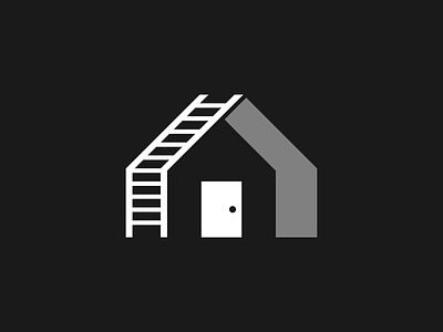 House + Ladder Logo door home house icon logo modern logo negative space pictorial mark property real estate residential roof simple logo stairs vector