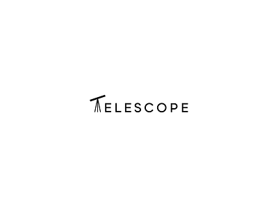 Telescope Logo bespoke logo hidden message logo negative space telescope logo typo talk word play