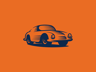 Classic Car Logo car design garage icon logo negative space pictorial mark porsche race retro logo vintage volkswagen