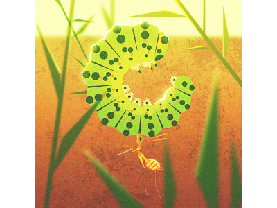 36daysofType2020 _ C_Caterpillar 36daysoftype 36daysoftype07 illustration insects nature vector