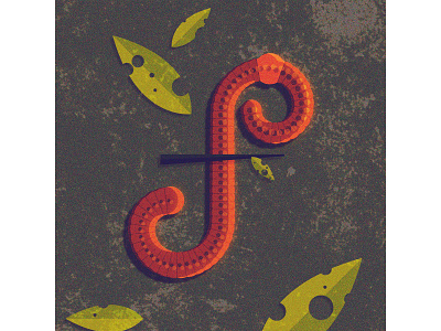 36daysofType2020 _ F_Earthworm 36daysoftype 36daysoftype07 illustration insects nature vector
