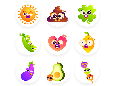 Emoji Sticker design emoji flat design graphic design illustration sticker ui vector