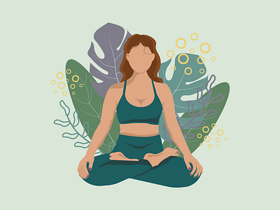 Lotus Pose Girl adobe illustrator faceless girl graphic design healthy lifestyle illustration lotus pose poster yoga