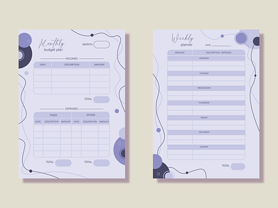 Budget planner adobe illustrator budget expenses graphic design illustration incomes monthly planner weekly