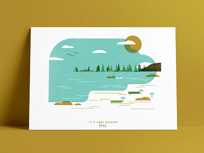 It's Lake Season boating fundraiser geometric illustration ink inkpress lake minnesota modern poster season summer vintage