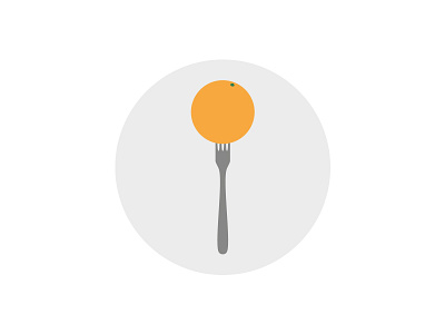 Logo fork illustration logo orange