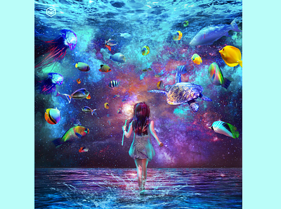 ARIEL ariel illustration little mermaid matte painting ocean photo manipulation photoshop space surrealism underwater