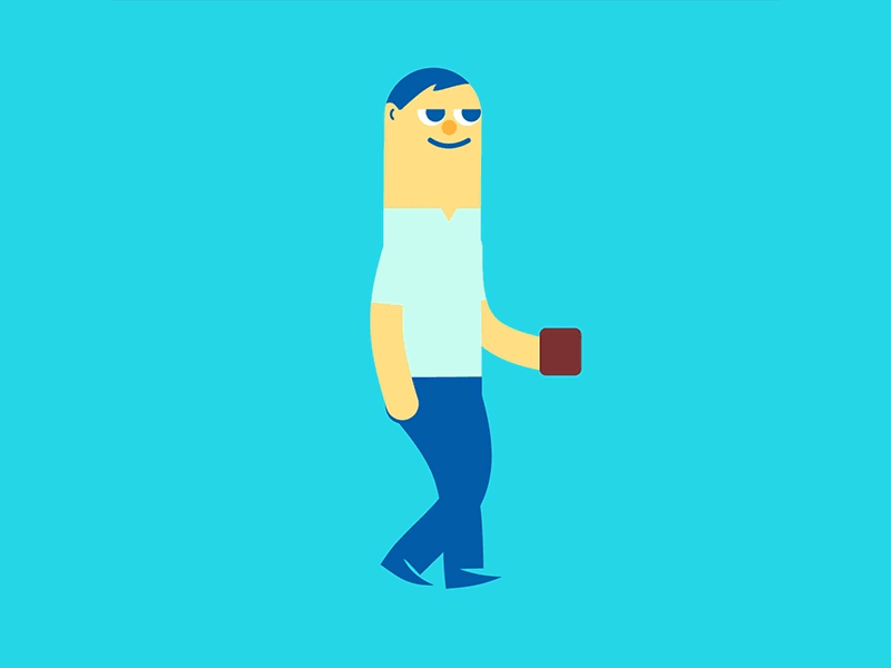 Mondays 2d animation character character design coffee funny gif mondays vector wake up work