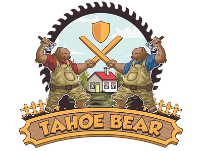 tahoe bear design flat illustration illustrator logo