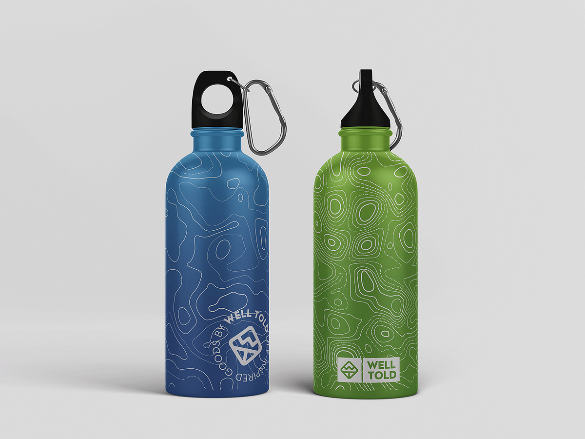 Well Told - Water Bottle Maps Design by Connor Fowler (.com) on Dribbble