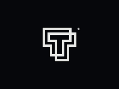 Letter T Logo Design Set - Overlap and Thick Line.