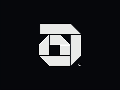 Brutalist Letter A Block Logo