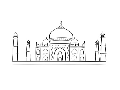 Taj Mahal - Line art by Eddy on Dribbble