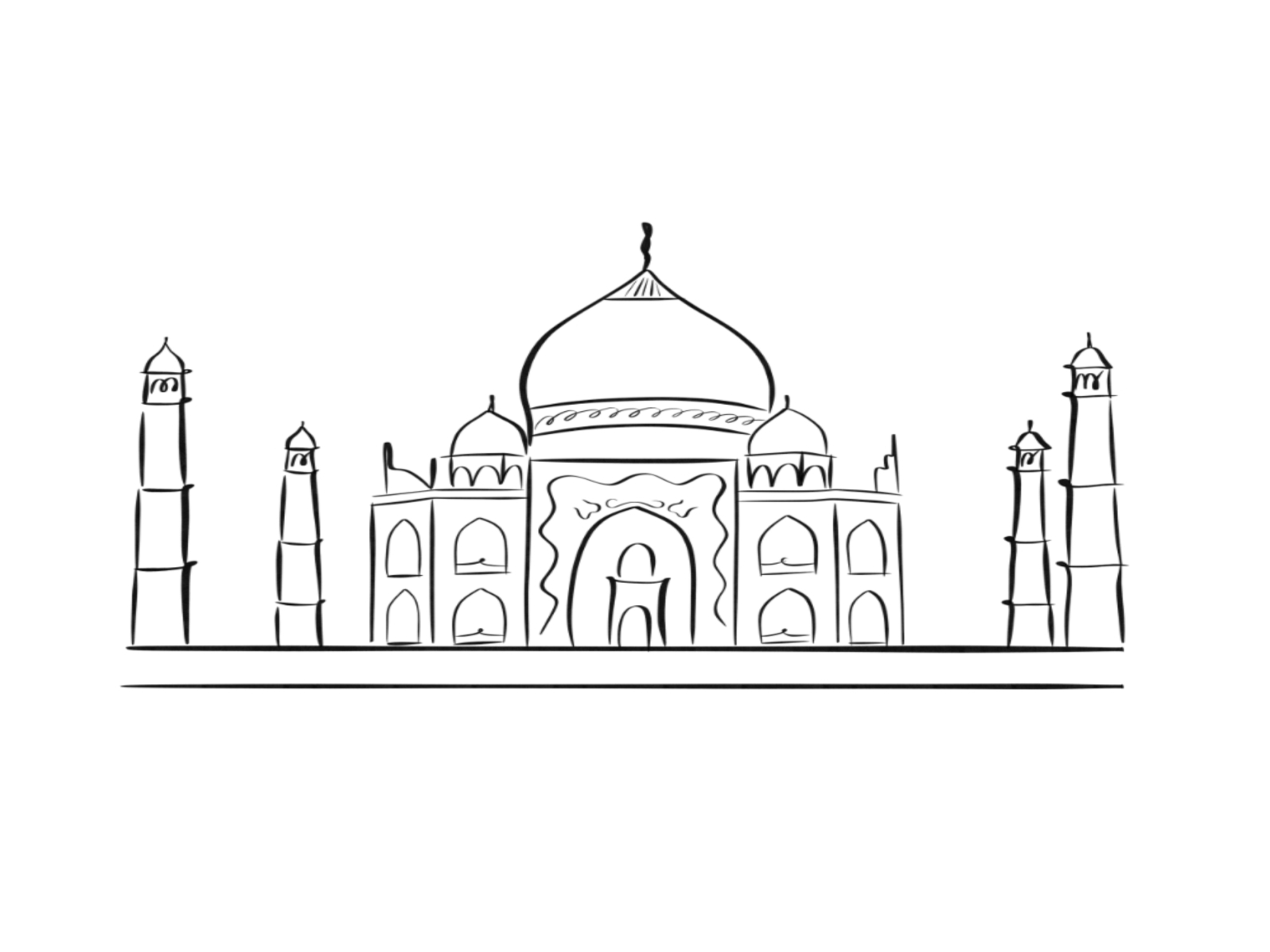 Taj Mahal - Line Art By Eddy On Dribbble