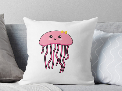 cute jellyfish with a bow