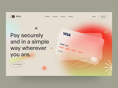epay - Platform UI Main Screen agency bank creative creditcard design minimal payment pays platform platform design portfolio ui ux web design